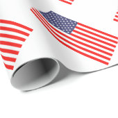 アメリカ国旗を持つ愛国的な包装紙 ラッピングペーパー (ロールコーナー)