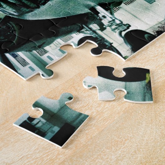 アメリカ国旗を持つ愛国的軍隊第二次世界大戦飛行機 ジグソーパズル (側面)