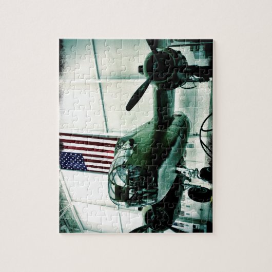 アメリカ国旗を持つ愛国的軍隊第二次世界大戦飛行機 ジグソーパズル (縦)