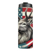 アメリカ国旗を持つ愛国鹿 タンブラー (正面)