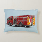 アメリカ国旗を持つ消防車の背面 アクセントクッション (裏面)