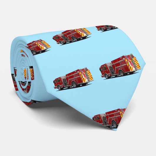アメリカ国旗を持つ消防車の背面 ネクタイ (ロール)