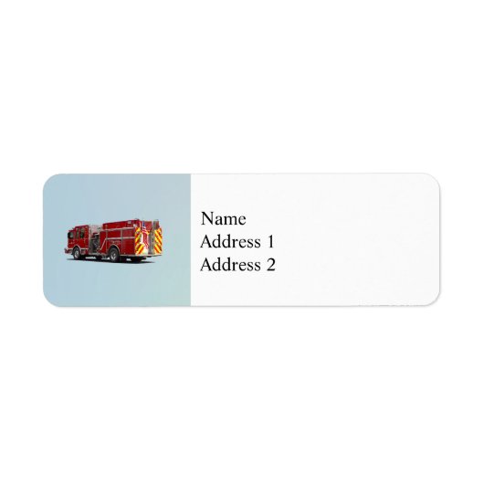 アメリカ国旗を持つ消防車の背面 ラベル (正面)