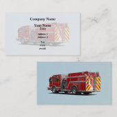 アメリカ国旗を持つ消防車の背面 名刺 (正面/裏面)