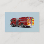 アメリカ国旗を持つ消防車の背面 名刺 (裏面)