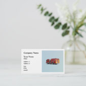 アメリカ国旗を持つ消防車の背面 名刺 (スタンド正面)