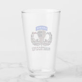 アメリカ国旗を持つ空中ジャンプ翼 タンブラーグラス (裏面)