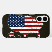 アメリカ国旗を持つ米国の地図 Case-Mate iPhoneケース (裏面 (横))
