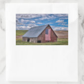 アメリカ国旗を持つ納屋 | Colfax,ワシントン 長方形シール (バッグ)