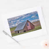 アメリカ国旗を持つ納屋 | Colfax,ワシントン 長方形シール (封筒)