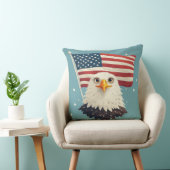 アメリカ国旗を振ったかわいいキャラクター鷲の頭 クッション (椅子)