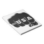 アメリカ国旗を掲げたアメリカの拳バンプ ノートパッド (アングル)