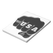 アメリカ国旗を掲げたアメリカの拳バンプ ノートパッド (回転)