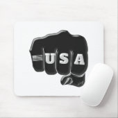 アメリカ国旗を掲げたアメリカの拳バンプ マウスパッド (マウス)