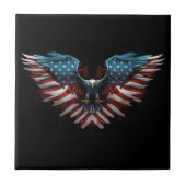 アメリカ国旗を掲げたイーグル タイル (正面)