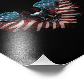 アメリカ国旗を掲げたイーグル フォトプリント            (角)