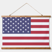 アメリカ国旗を掲げたウォールタペストリー 吊り下げ型タペストリー (正面)