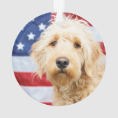 アメリカ国旗を掲げたゴルデンドル オーナメント (裏面)