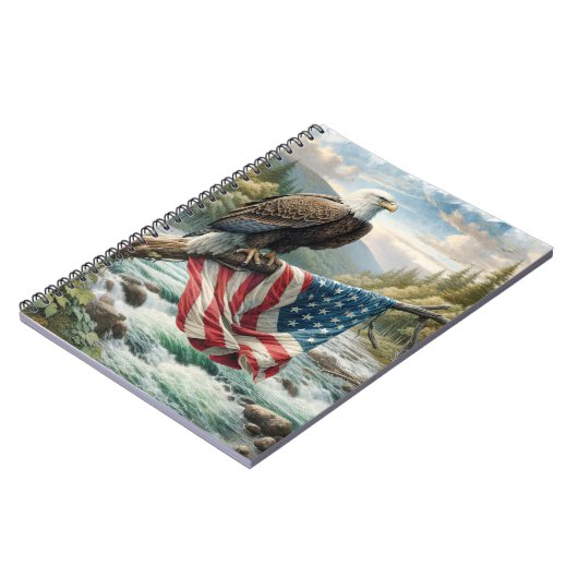 アメリカ国旗を掲げたハゲのワシ ノートブック (左側)