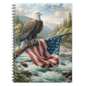 アメリカ国旗を掲げたハゲのワシ ノートブック (正面)