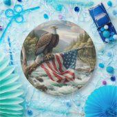 アメリカ国旗を掲げたハゲのワシ ペーパープレート (パーティー)