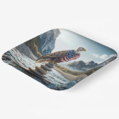 アメリカ国旗を掲げたハゲのワシ ペーパープレート (傾斜あり)