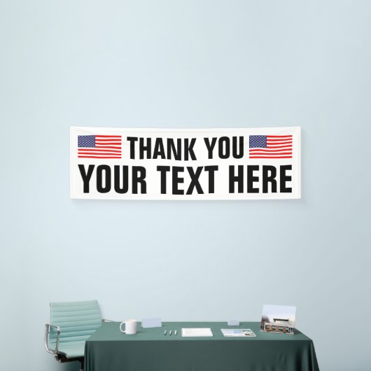 アメリカ国旗を掲げたバナーに愛国的な感謝 横断幕 (トレードショー)