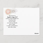 アメリカ国旗を掲げたヒトデ ポストカード (裏面)