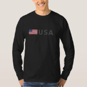 アメリカ国旗を掲げたフォント – 米国国旗 Tシャツ (正面)