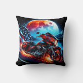 アメリカ国旗を掲げたムーンライトクルーズ クッション (正面)