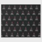 アメリカ国旗を掲げたメリークリスマス ラッピングペーパー (フラット)