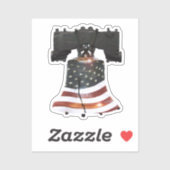 アメリカ国旗を掲げたリバティーベル シール (シート)