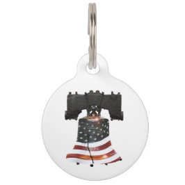 アメリカ国旗を掲げたリバティーベル ペット　ネームタグ