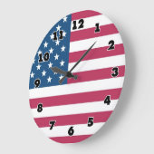 アメリカ国旗を掲げた大きな壁時計 ラージ壁時計 (傾斜)