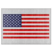 アメリカ国旗を掲げた愛国的なガラス板 カッティングボード (正面)