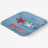 アメリカ国旗を掲げた愛国的なヒトデ ペーパープレート (傾斜あり)