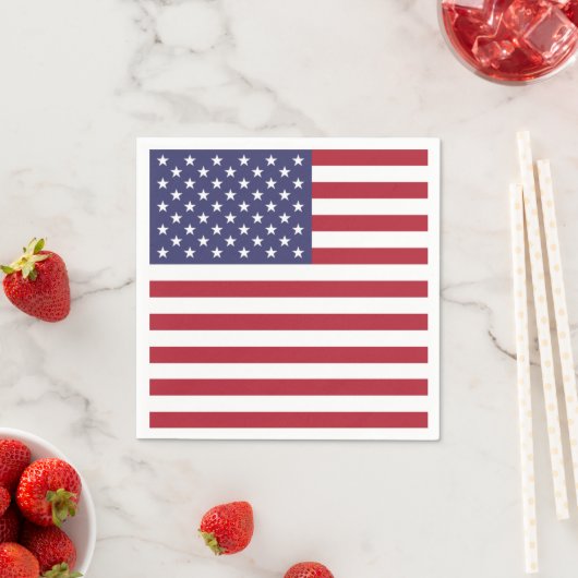 アメリカ国旗を掲げた愛国的な紙のナプキン スタンダードカクテルナプキン (インサイチュ)