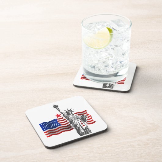 アメリカ国旗を掲げた自由の女神 コースター (右側)