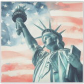 アメリカ国旗を掲げた自由の女神 シール (正面)