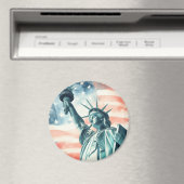 アメリカ国旗を掲げた自由の女神 マグネット (インサイチュ (食洗機))