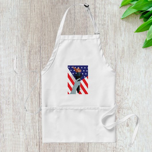 アメリカ国旗を掲げた自由の聖火の像 スタンダードエプロン
