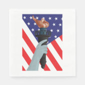 アメリカ国旗を掲げた自由の聖火の像 スタンダードランチョンナプキン (正面)