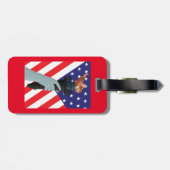 アメリカ国旗を掲げた自由の聖火の像 ラゲッジタグ (裏面横)