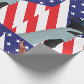 アメリカ国旗を掲げた自由の聖火の像 ラッピングペーパー