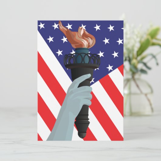 アメリカ国旗を掲げた自由の聖火の像 招待状 (スタンド正面)