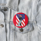 アメリカ国旗を掲げた自由の聖火の像 缶バッジ
