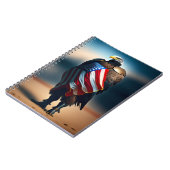 アメリカ国旗を掲げた鎧を着ているハゲのワシ ノートブック (左側)