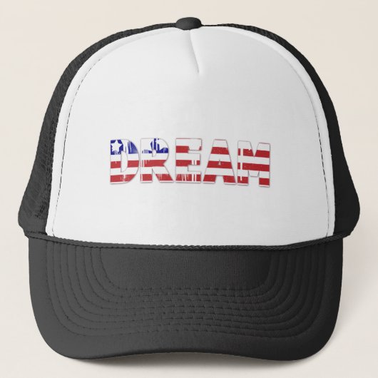アメリカ国旗を掲げた「夢」という言葉 キャップ (正面)