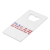 アメリカ国旗を掲げた「夢」という言葉 クレジットカード栓抜き (正面アングル)