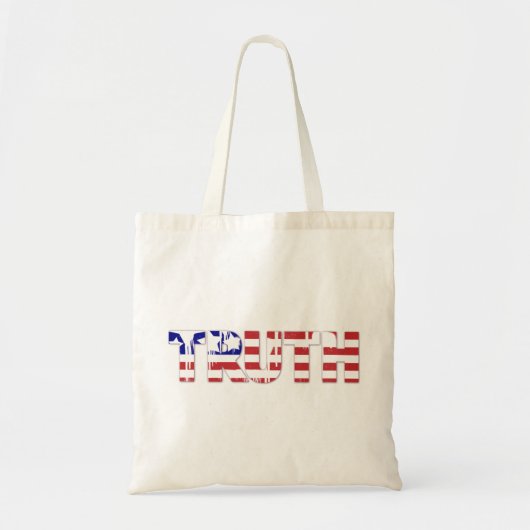 アメリカ国旗を掲げた「真理」という言葉 トートバッグ (正面)